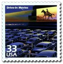 kino samochodowe na znaczku