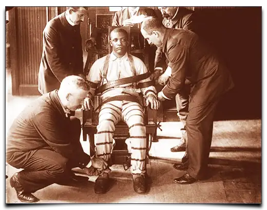 skazaniec na krześle elektrycznym