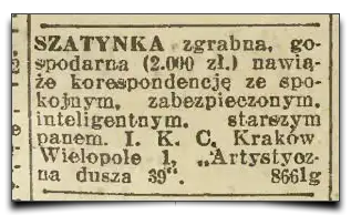 przykład ogłoszenia