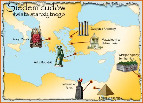 mapa położenia siedmiu cudów świata